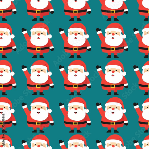 Cute Santa Claus Pattern Repeating Festive Christmas Character.