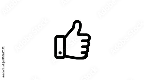 Thumbs Up Hand Gesture Outline Icon. Like Symbol for Approval, Success, Quality, and Social Media Feedback. Positive Vote Sign.