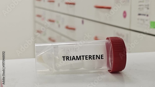 TRIAMTERENE tablets used to treat edema and hypertension a potassium sparing diuretic in plastic box
