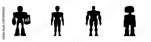 Four abstract human figures silhouette vector art illustration design graphic resource image stock photo