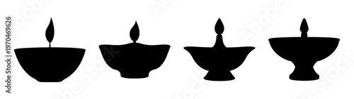 Explore diverse candle shapes and styles black silhouette vector art for decoration and design needs