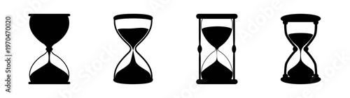 Hourglass sand timer time management countdown deadline sandglass sandclock time flow concept black