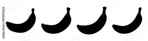 Abstract black shapes vector illustration design element simple graphic four objects isolated on white background