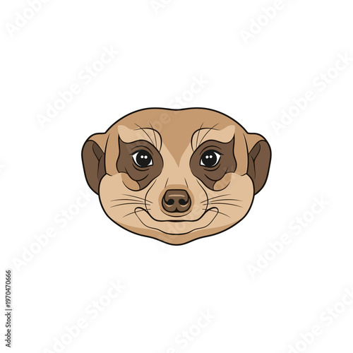 A minimal meerkat head profile illustration for creative design applications