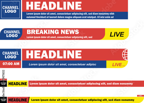 news ticker template with breaking news and headlines