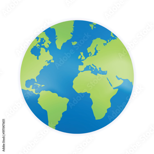Planet Earth Globe Isolated on White Background. Earth Day Eco Friendly Globe Symbol