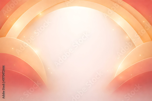 Soft Rainbow Arc Background With Warm Pastel Glow