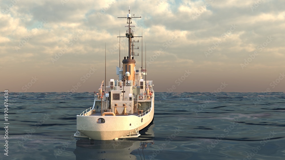 Naklejka premium 艦艇 3DCGレンダリング