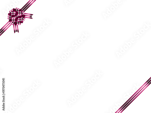 リボン花、縞、斜F、12マゼンタ