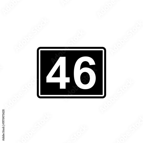 Number 46 on a Black Sign
