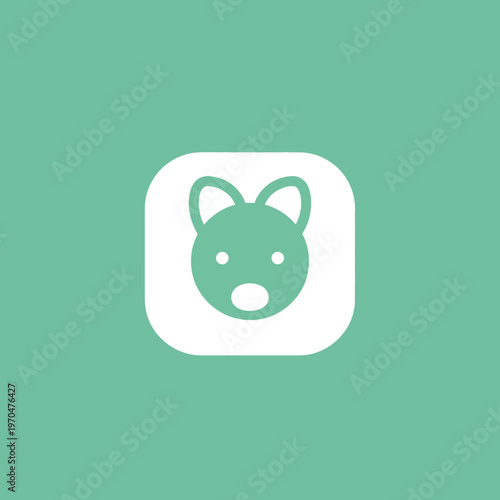 Cute cartoon fox face icon simple design.