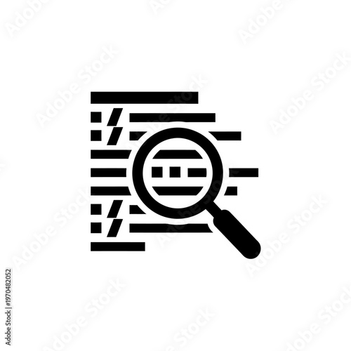 Magnifying glass over digital data for analysis and research, symbolizing data science and information exploration