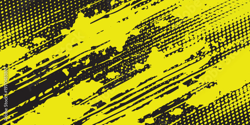 Dots halftone grunge yellow. Dots pop art sport style vector illustration