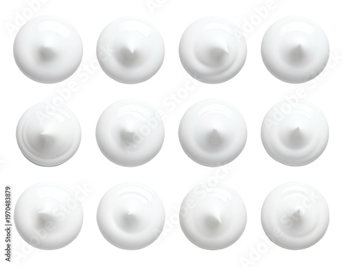 Top view of white cosmetic cream swirls