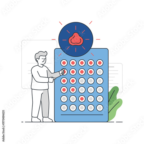 Man Points to Nasal Congestion Relief Options on Pill Pack.