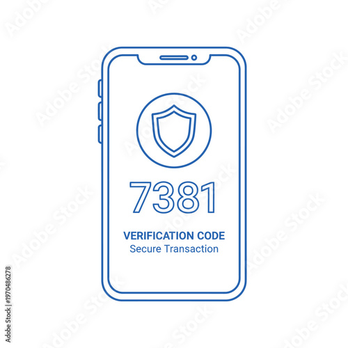 Mobile Phone Displaying Secure Transaction Verification Code.