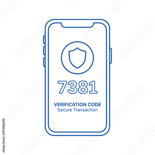 Mobile Phone Displaying Secure Verification Code for Transaction.
