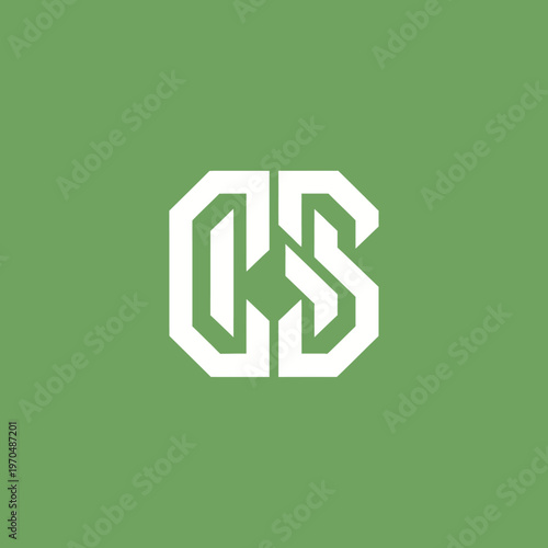 Modern Geometric CS Monogram Logo Design.