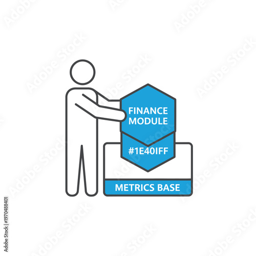 Person placing finance module onto metrics base.