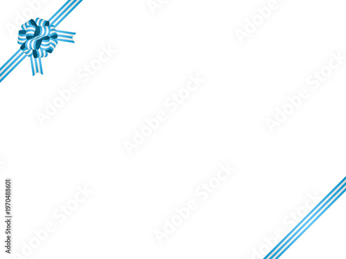 リボン花、縞、斜F、m5水色