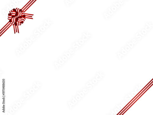 リボン花、縞、斜F、m10赤