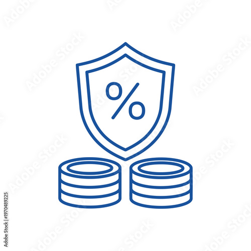 Secure Investment Protection Shield with Coins Symbolizing Financial Safety.