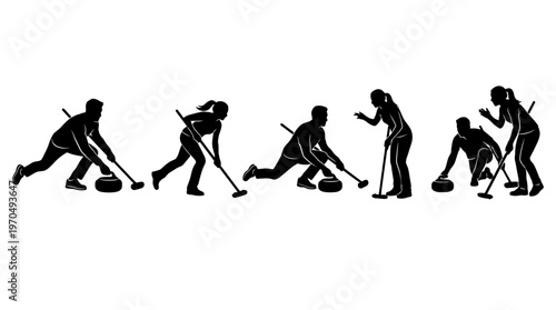 Group of laborers working together on a street scene in silhouette.