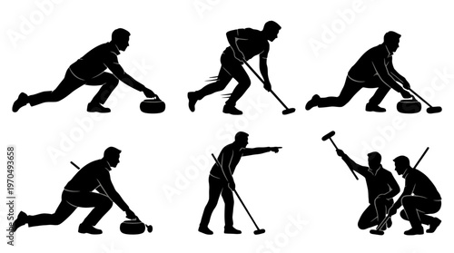 Sequence of a person cleaning with a mop on the floor in multiple poses and movements.