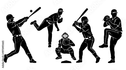 Silhouetted martial arts practitioners in dynamic fighting poses and athletic stances.