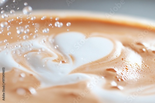 Coffee cup with heart design.