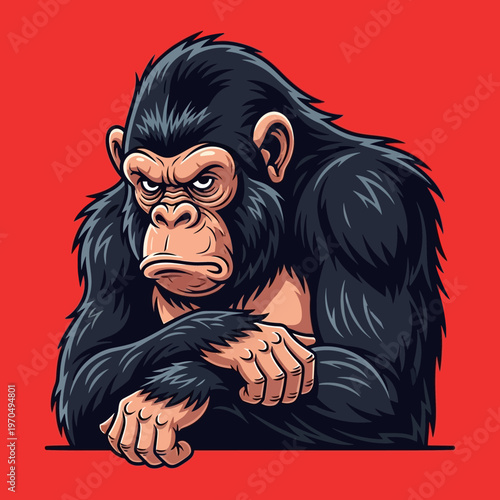 Chimpanzee with a serious expression.