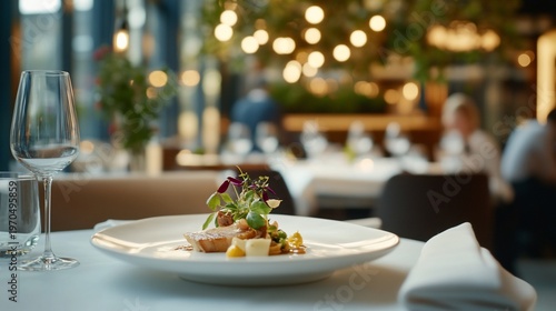 Fine dining restaurant table setting.