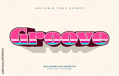 Retro groove editable text effect template