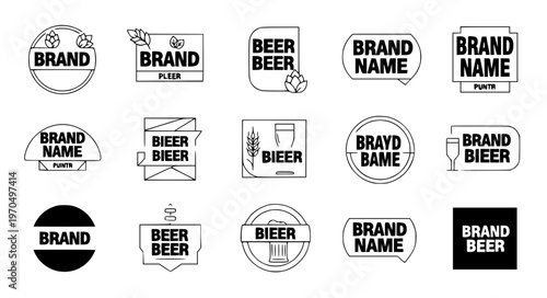 Minimal Modern Beer Label Vector with Clean Craft Brewery Badge Design