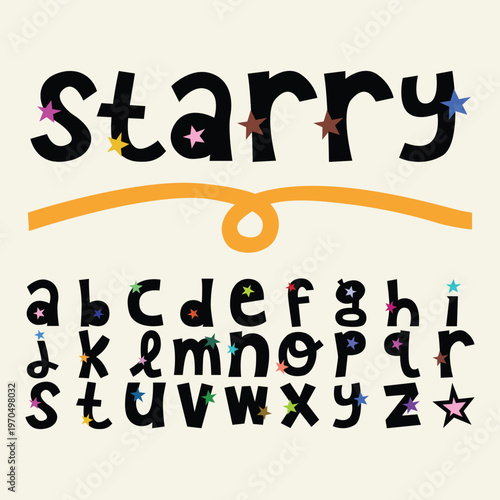 Cute starry alphabet set