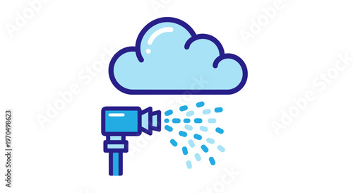 Blue sprinkler head watering system.