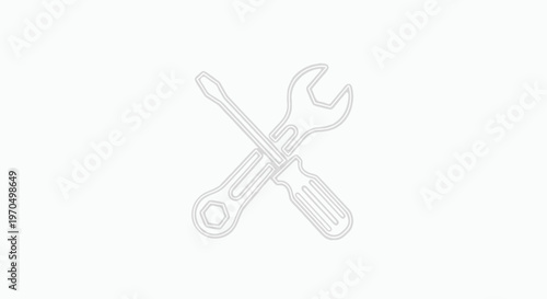 Crossed Wrench and Screwdriver Tools.