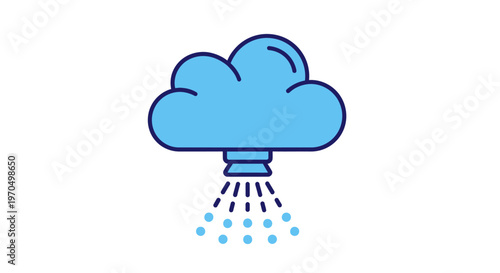 Cloud with rain falling down slowly.