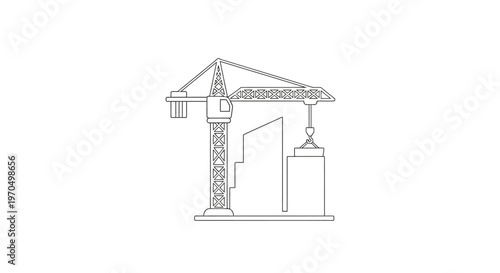 Detailed illustration of a crane machine.