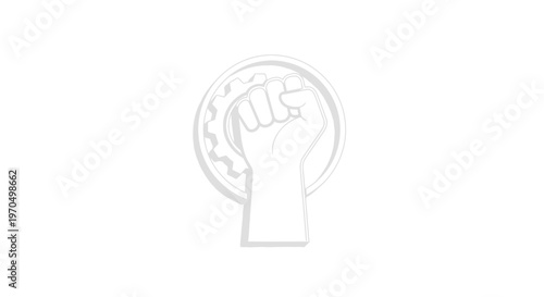 Fist Raised in Solidarity Symbol.
