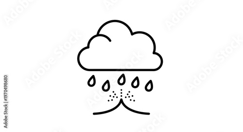 Raindrops falling from a cloud.