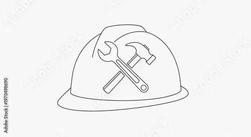 Construction Hard Hat with Tools.