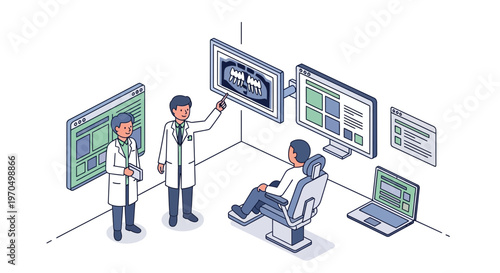 Doctors in a medical technology lab.