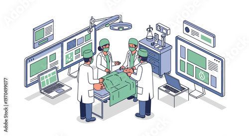 Surgeons operating on a patient.