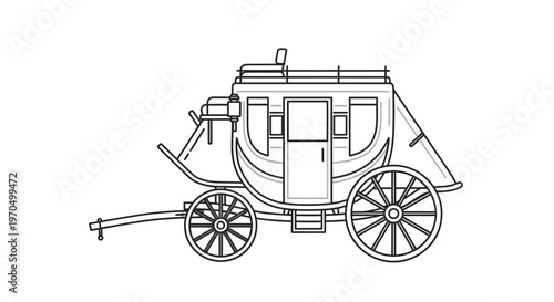 Vintage horse drawn carriage vehicle.