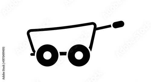 Simple black cart icon graphic.