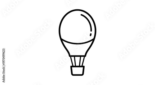 Hot air balloon line art drawing.