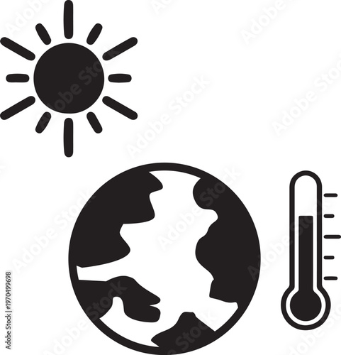 Climate change and global warming icon
