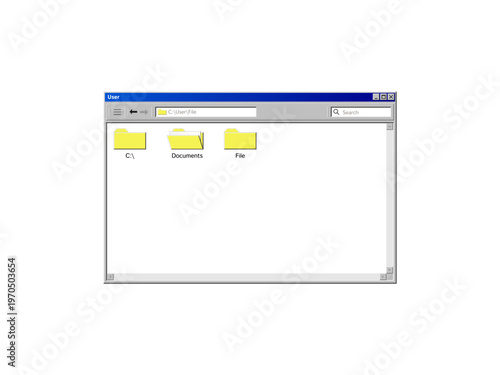 Windows 95 file explorer user interface classic operating system window vintage computer desktop nostalgic UI layout with folders and directories display