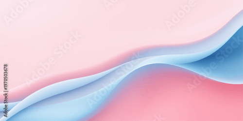 Dynamic pink and blue abstract background illustration featuring artistic flowing waves and futuristic light curves in a vibrant vector design pattern